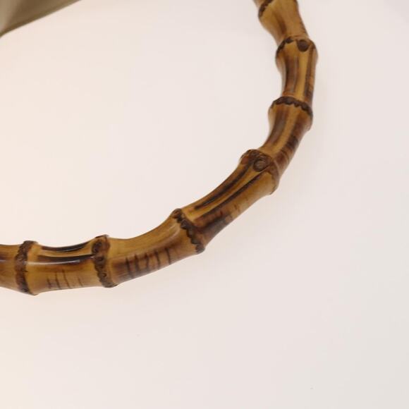 GUCCI Bamboo Shoulder Bag Leather Beige Gold 001 2113 001 2113 - Picture 9 of 16